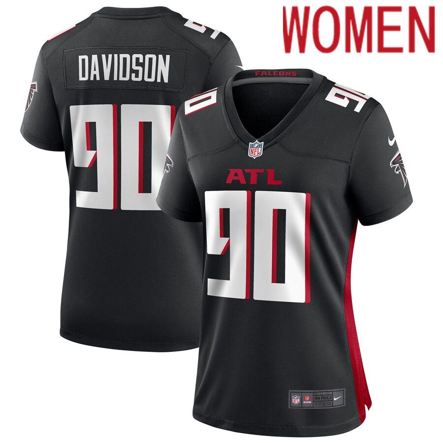 Women Atlanta Falcons 90 Marlon Davidson Nike Black Game NFL Jersey